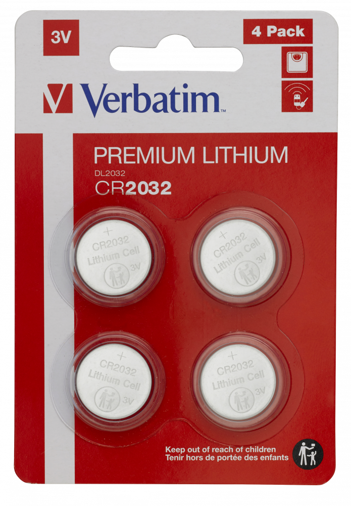 CR2032 Pile au lithium 3V (pack de 4)
