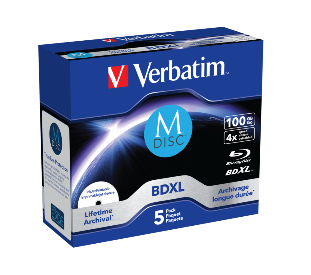 Verbatim MDISC Lifetime archival BDXL 100GB - boîtier, lot de 5