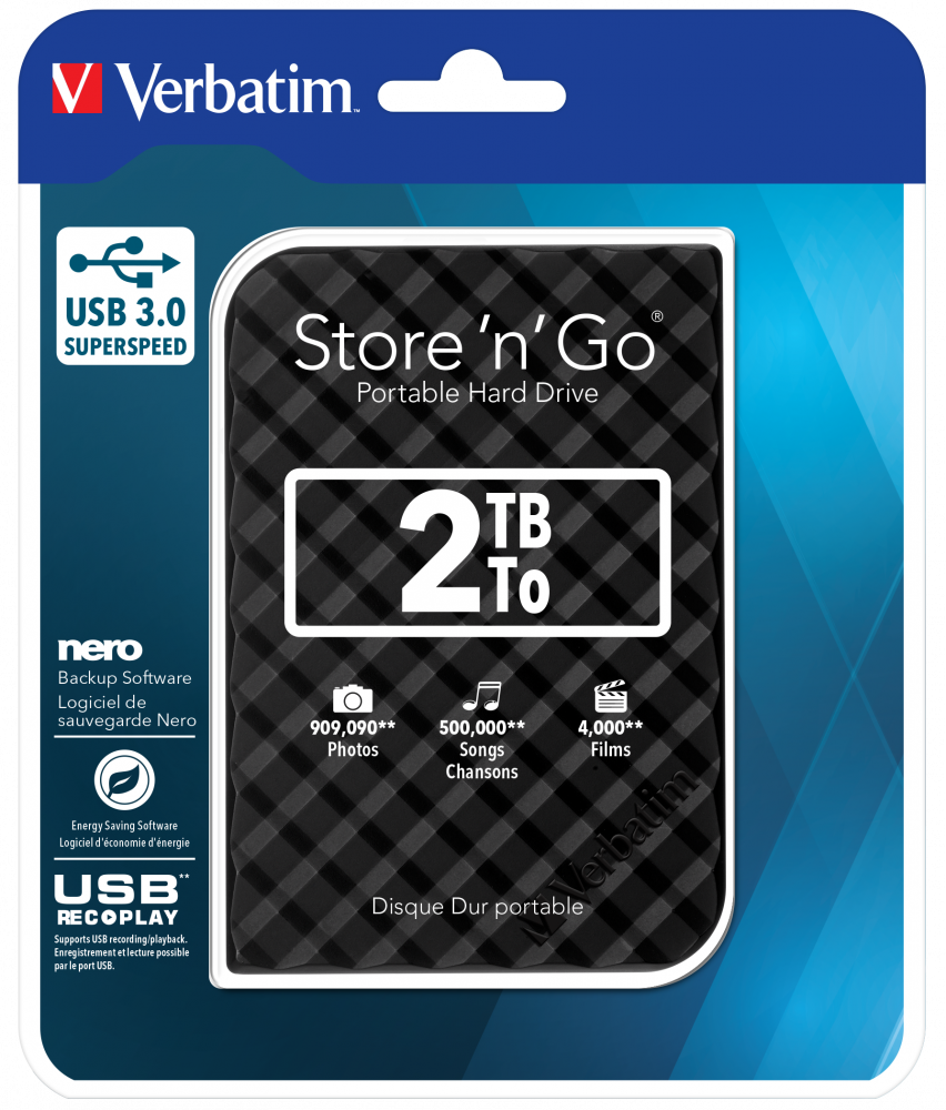 USB Store 'n' Go 3.0 Disque dur portable 2 To, noir