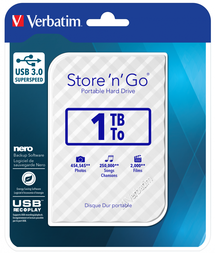 Store 'n' Go USB 3.0 Disque dur portable 1 To - Blanc