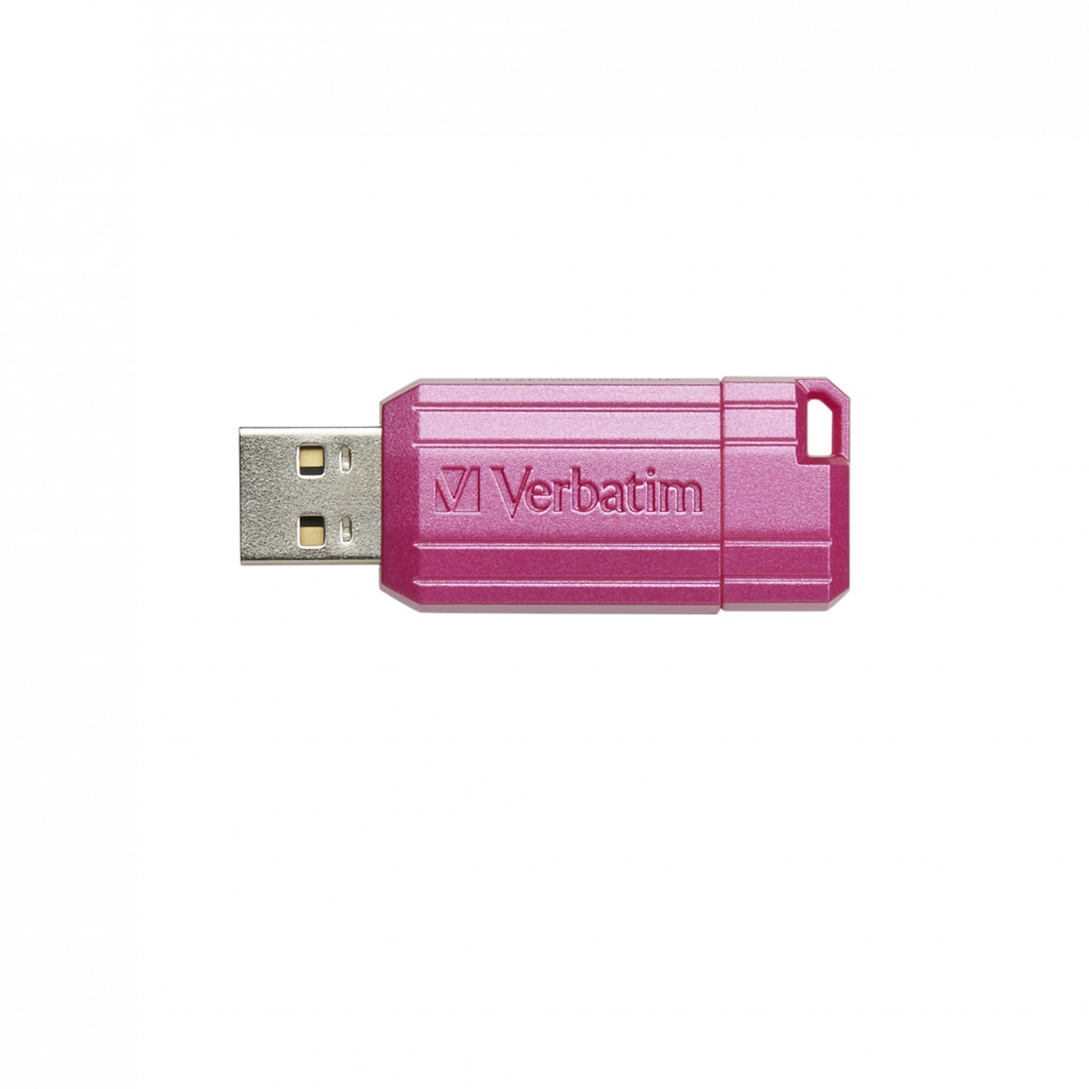 Micro-clé USB PinStripe de 16 Go rose fuchsia