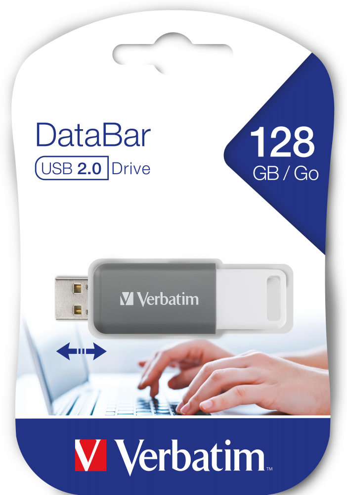 Clé USB DataBar de 128 Go, Gris | Verbatim