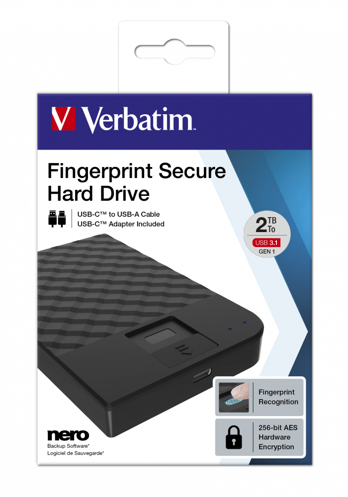 FingerPrint Secure 2 To HDD crypté à reconnaissance d’empreintes digitales