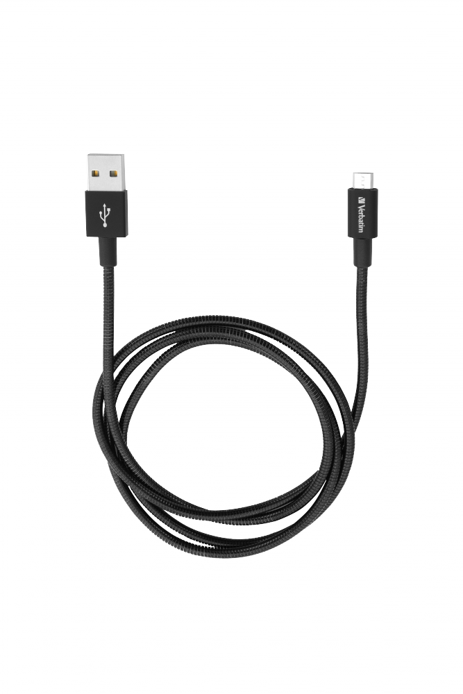 Câble Sync 'n' Charge Micro USB Acier inoxydable couleur NOIR
