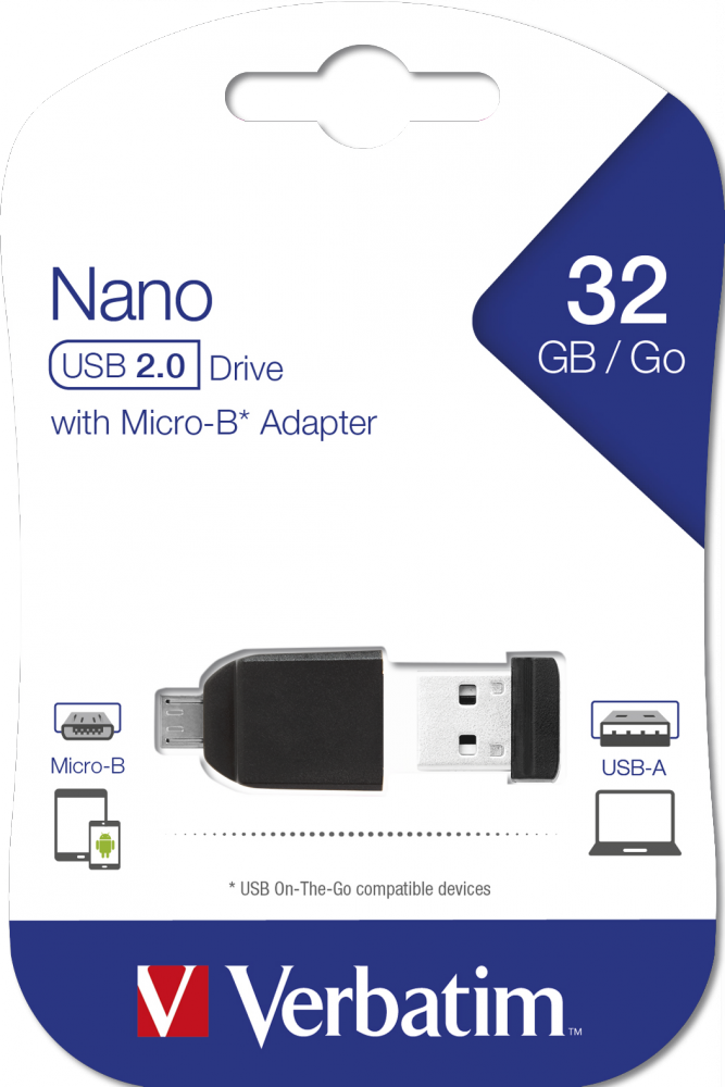 Clé NANO USB 32 Go avec adaptateur Micro USB