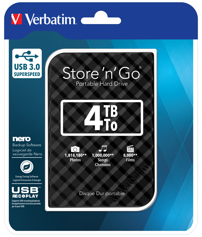 Store 'n' Go USB 3.0 Disque dur portable 4 To, noir