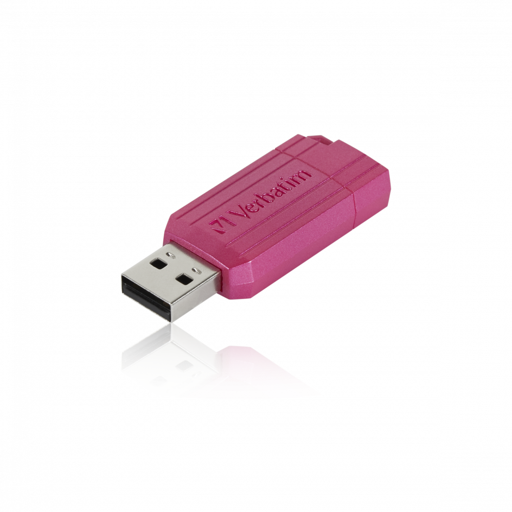 Micro-clé USB PinStripe de 64 Go rose fuchsia